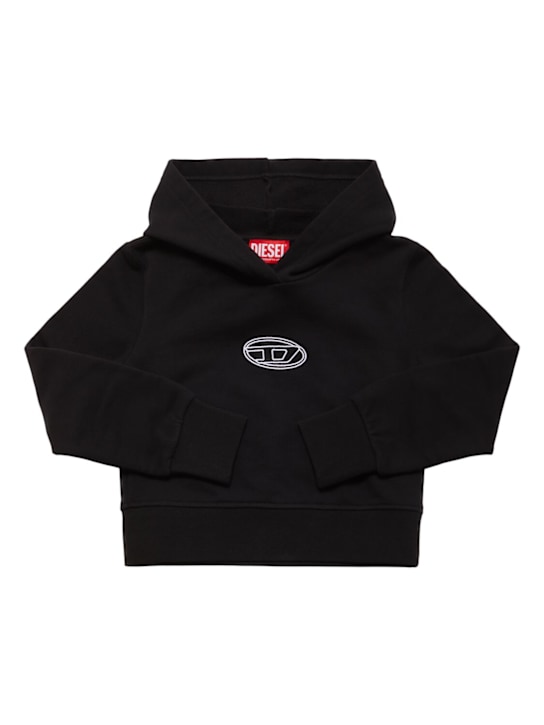 Diesel Kids: Hooded cotton sweatshirt - ブラック - kids-girls_0 | Luisa Via Roma