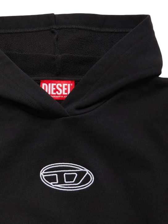 Diesel Kids: Hooded cotton sweatshirt - ブラック - kids-girls_1 | Luisa Via Roma