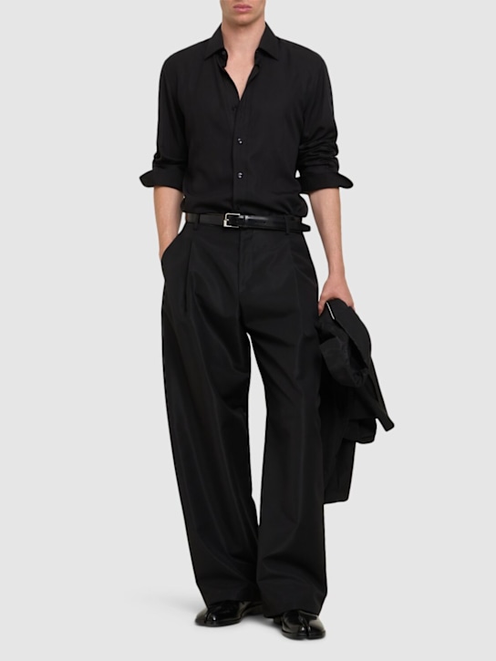 Lc23: Shiny cool wool blend wide pants - men_1 | Luisa Via Roma