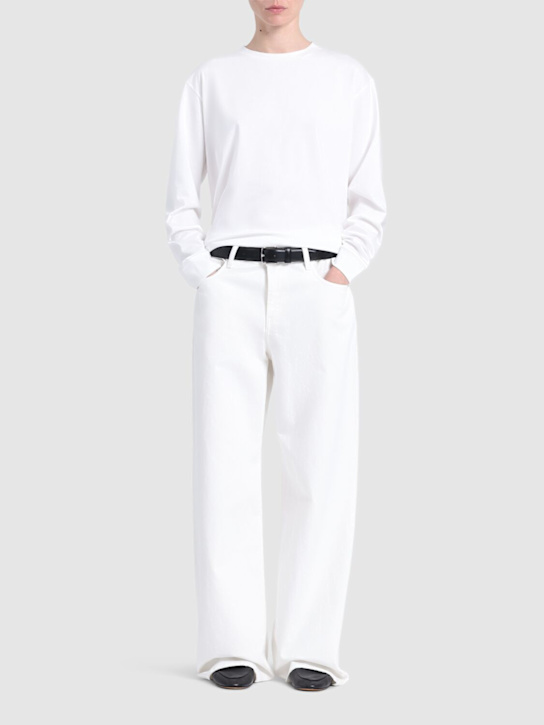 The Row: Eglitta wide cotton denim jeans - White - women_1 | Luisa Via Roma