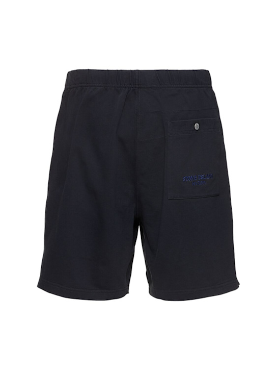 Stone Island: Cotton sweat shorts - Navy - men_1 | Luisa Via Roma