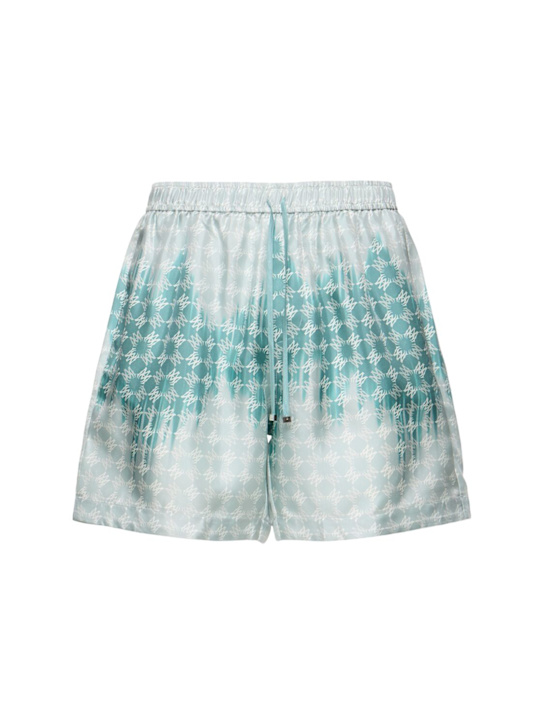 Amiri: Quad bleached viscose shorts - Light Blue - men_0 | Luisa Via Roma
