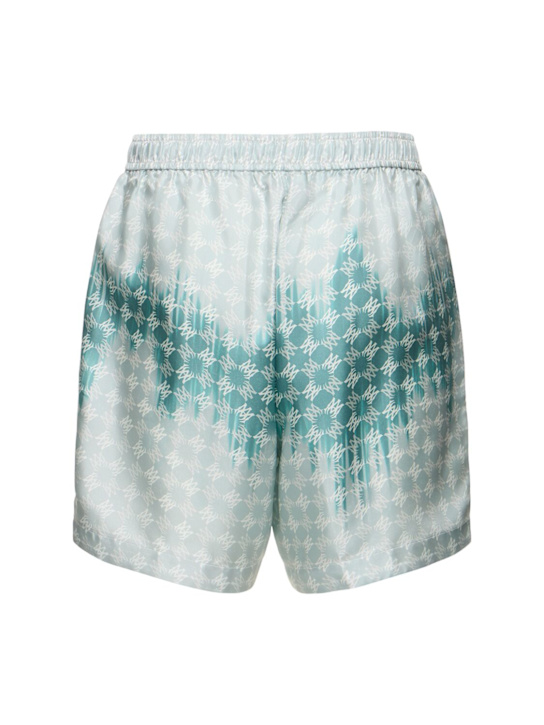 Amiri: Quad bleached viscose shorts - Light Blue - men_3 | Luisa Via Roma