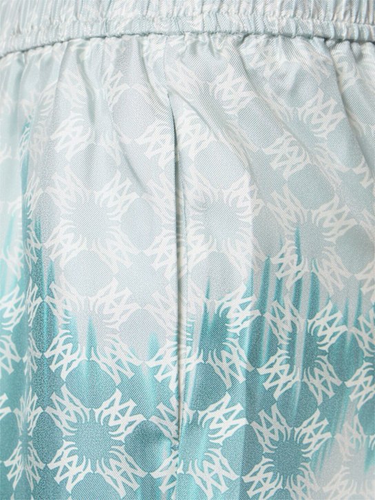 Amiri: Quad bleached viscose shorts - Light Blue - men_4 | Luisa Via Roma
