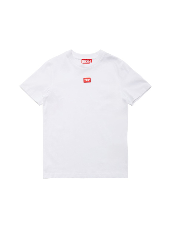 Diesel Kids: Cotton jersey t-shirt w/logo - ホワイト - kids-boys_0 | Luisa Via Roma