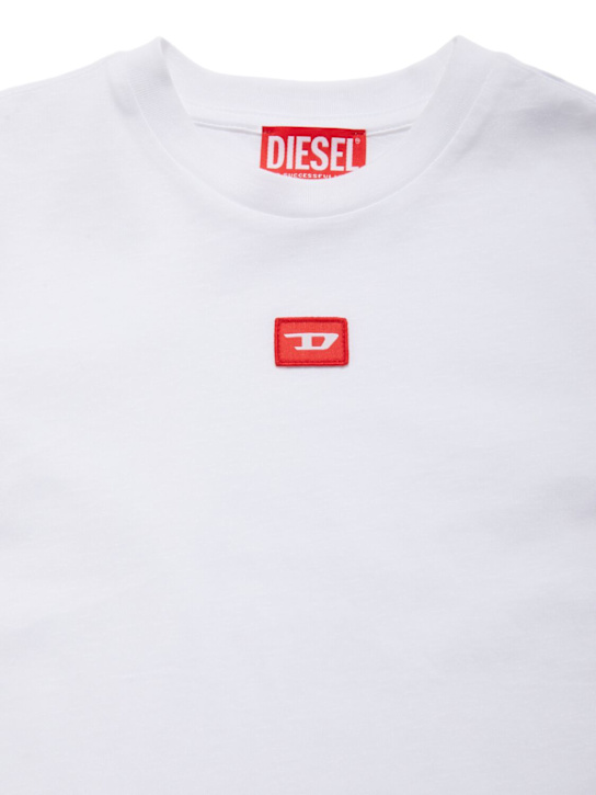 Diesel Kids: Cotton jersey t-shirt w/logo - ホワイト - kids-boys_1 | Luisa Via Roma