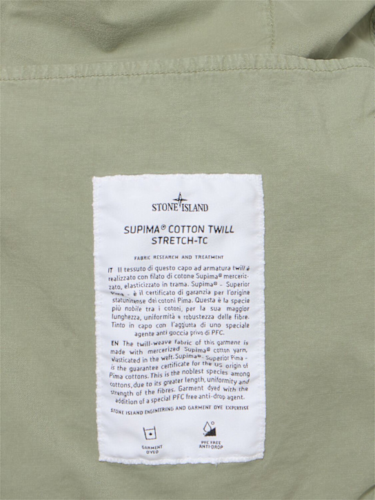 Stone Island: Short stretch cotton parka - Sage - men_5 | Luisa Via Roma