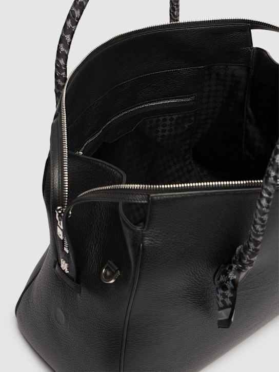 Amiri: Pebbled leather weekender bag - Black - men_6 | Luisa Via Roma
