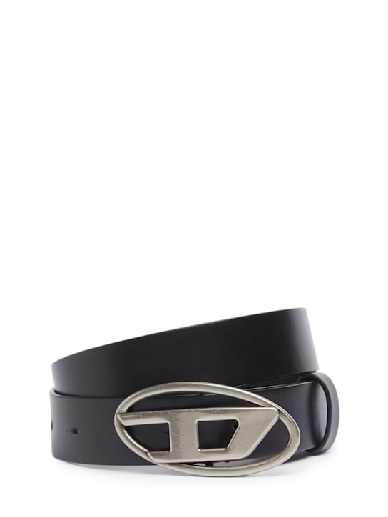 Diesel Kids: Leather belt w/logo - ブラック - kids-boys_0 | Luisa Via Roma