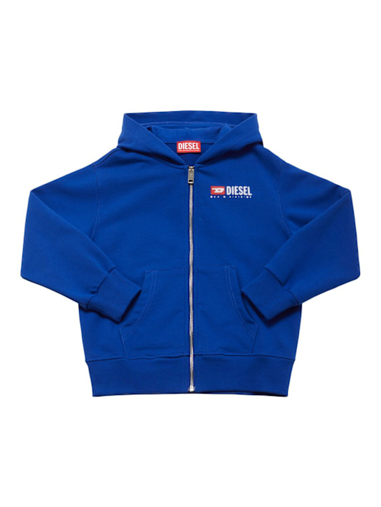 Diesel Kids: Sweatshirt aus Baumwolle mit Kapuze und Zipper - Königsblau - kids-girls_0 | Luisa Via Roma