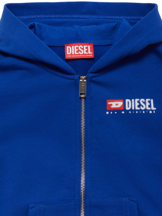 Diesel Kids: Sweatshirt aus Baumwolle mit Kapuze und Zipper - Königsblau - kids-girls_1 | Luisa Via Roma