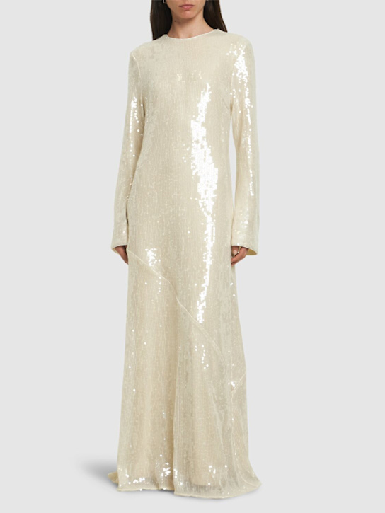 Rotate: Long sleeve sequined maxi dress - women_1 | Luisa Via Roma