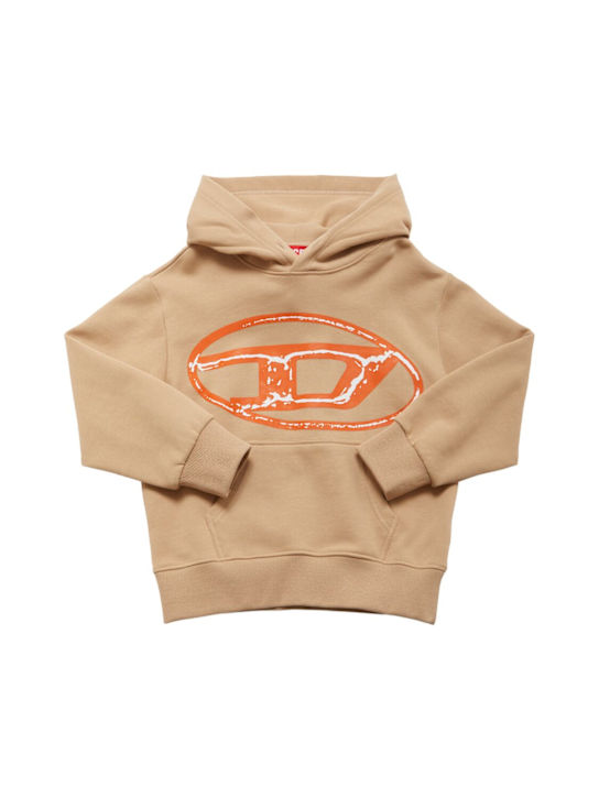 Diesel Kids: Hooded cotton sweatshirt w/logo - kids-boys_0 | Luisa Via Roma