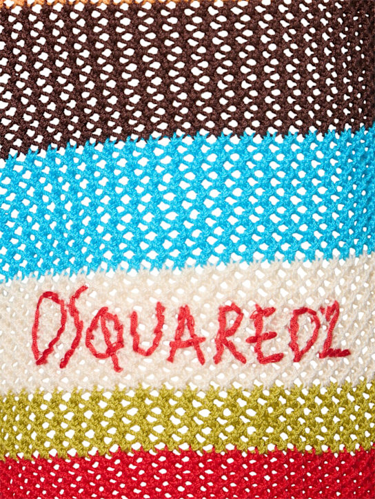 Dsquared2: Striped knit cotton low waist shorts - Multicolor - women_4 | Luisa Via Roma