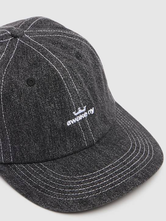 Awake NY: Crown logo denim hat - Black - men_2 | Luisa Via Roma