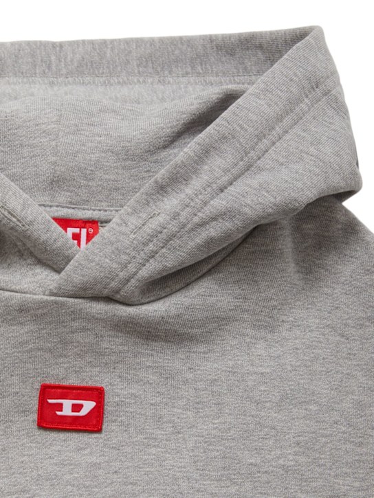 Diesel Kids: Hooded cotton sweatshirt w/logo - グレー - kids-boys_1 | Luisa Via Roma