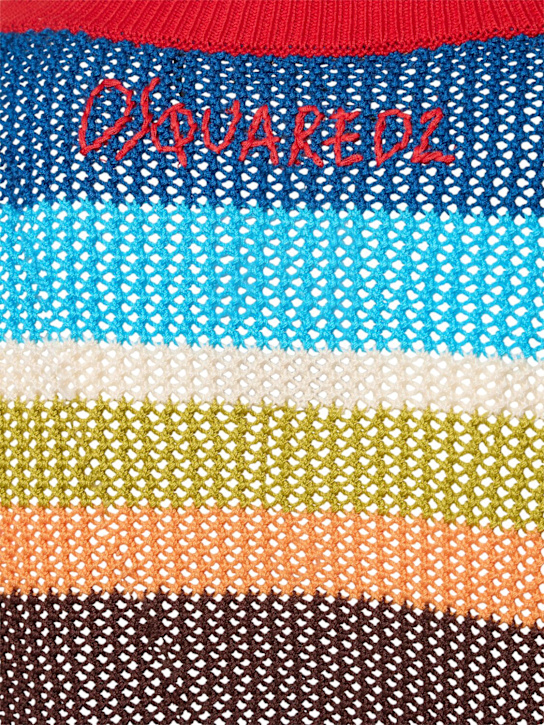 Dsquared2: Knitted cotton crop top - Multicolor - women_4 | Luisa Via Roma