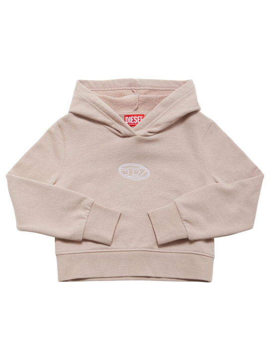 Diesel Kids: Hooded cotton sweatshirt - ベージュ - kids-girls_0 | Luisa Via Roma
