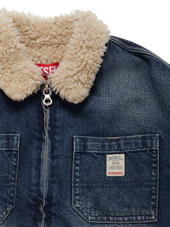 Diesel Kids: Cotton denim jacket - ブルー - kids-girls_1 | Luisa Via Roma