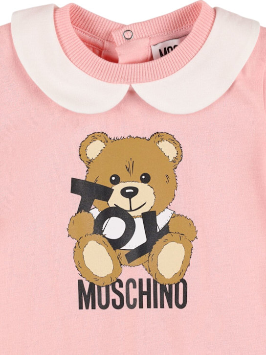 Moschino: ストレッチコットンロンパース＆ハット - kids-girls_1 | Luisa Via Roma