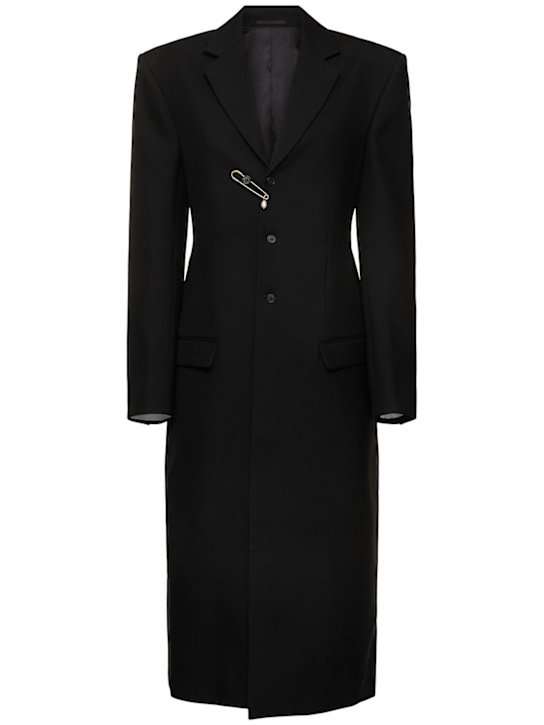 Carven: Wool midi coat w/ pin - women_0 | Luisa Via Roma