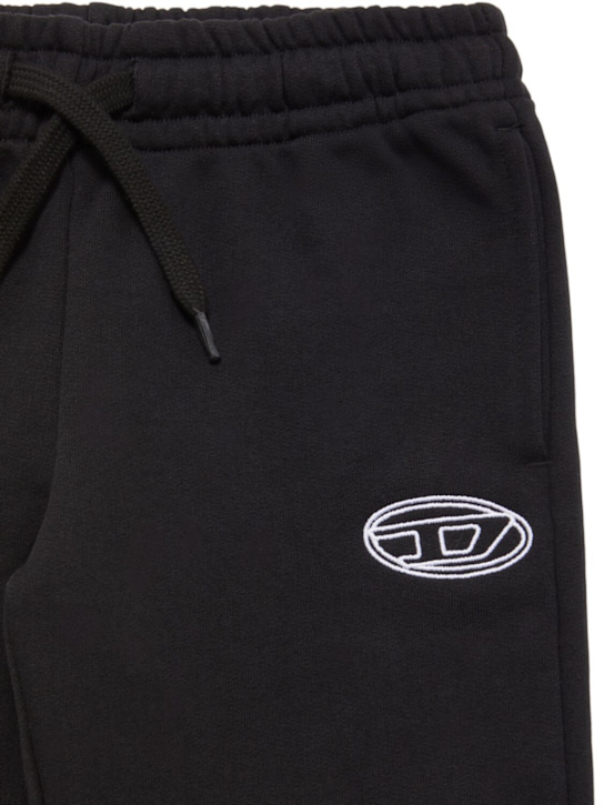 Diesel Kids: Flared cotton sweatpants w/ logo - ブラック - kids-girls_1 | Luisa Via Roma
