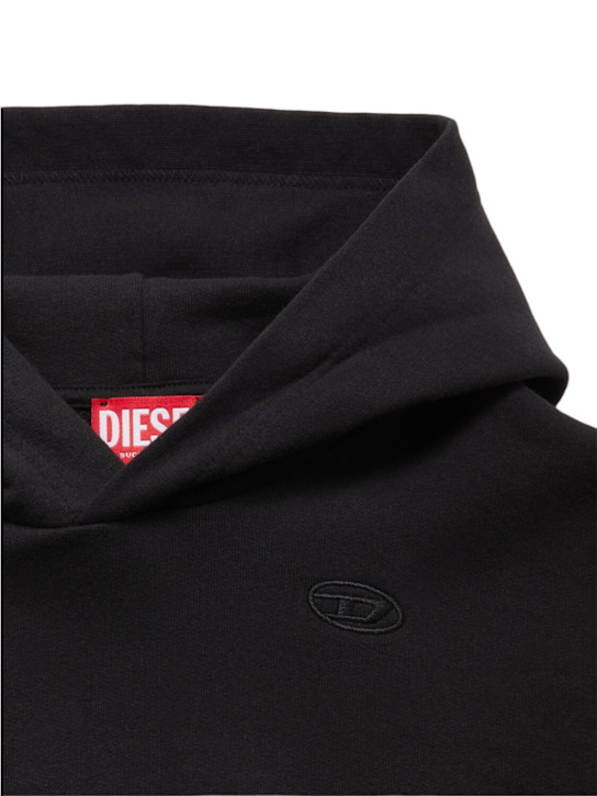 Diesel Kids: Hooded cotton sweatshirt w/logo - ブラック - kids-boys_1 | Luisa Via Roma
