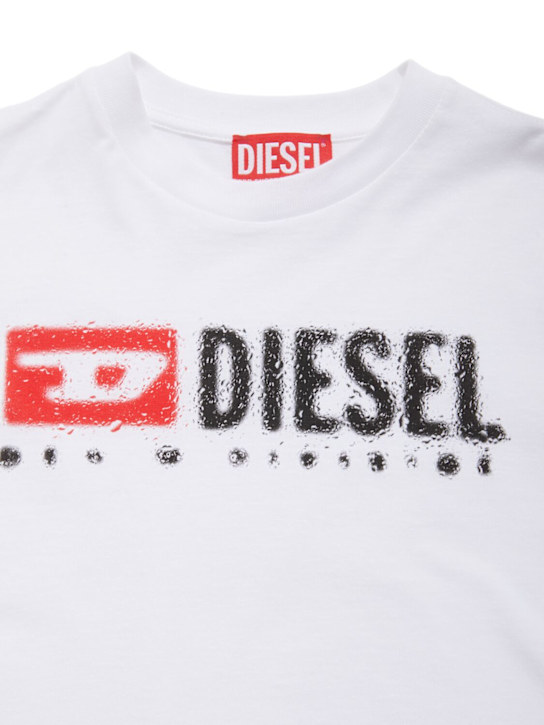 Diesel Kids: T-shirt in jersey di cotone stampato - Bianco - kids-boys_1 | Luisa Via Roma