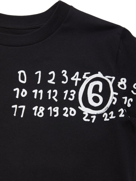 MM6 Maison Margiela: Cotton jersey t-shirt w/logo - kids-girls_1 | Luisa Via Roma
