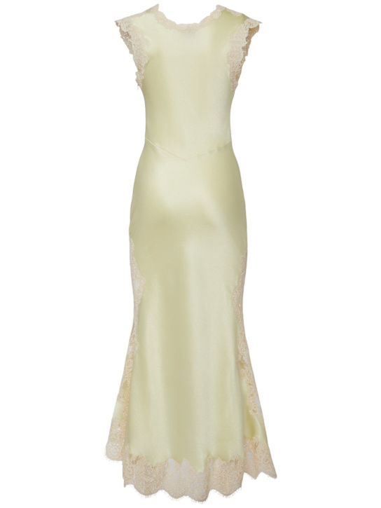 McQueen: Satin & lace midi dress - women_1 | Luisa Via Roma