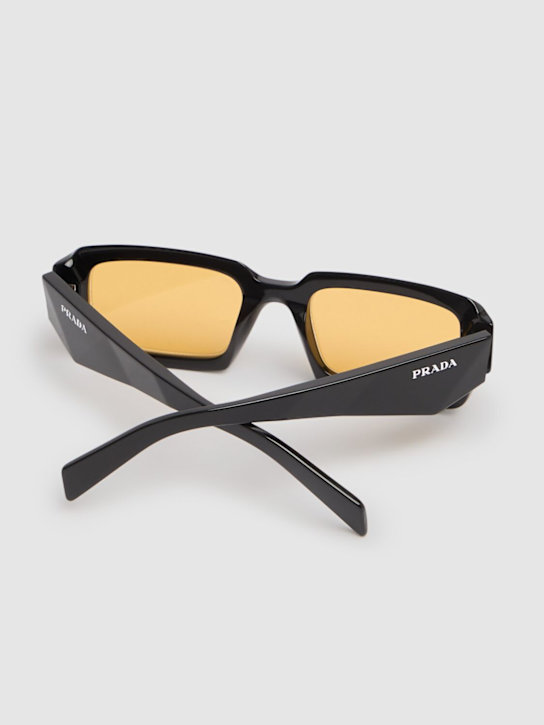 Prada: Catwalk squared acetate sunglasses - Black/Yellow - men_3 | Luisa Via Roma