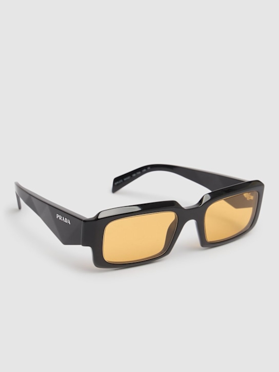 Prada: Catwalk squared acetate sunglasses - Black/Yellow - men_1 | Luisa Via Roma