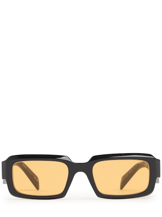 Prada: Catwalk squared acetate sunglasses - Black/Yellow - men_0 | Luisa Via Roma