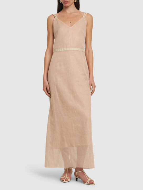 Carven: Cotton organza midi slip dress - Pink - women_1 | Luisa Via Roma