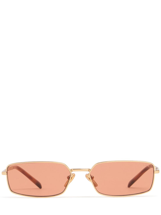 Prada: Square metal sunglasses - Gold/Orange - men_0 | Luisa Via Roma