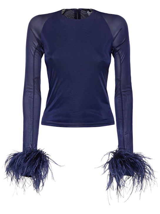 Alero jersey crop top w/ feathers - Thumbnail 1