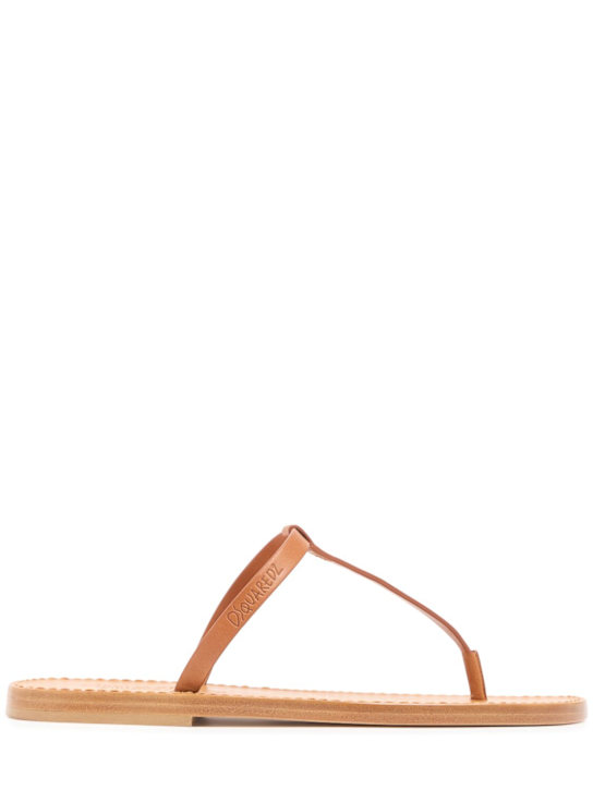 Dsquared2: Summer Love leather thong sandals - women_0 | Luisa Via Roma