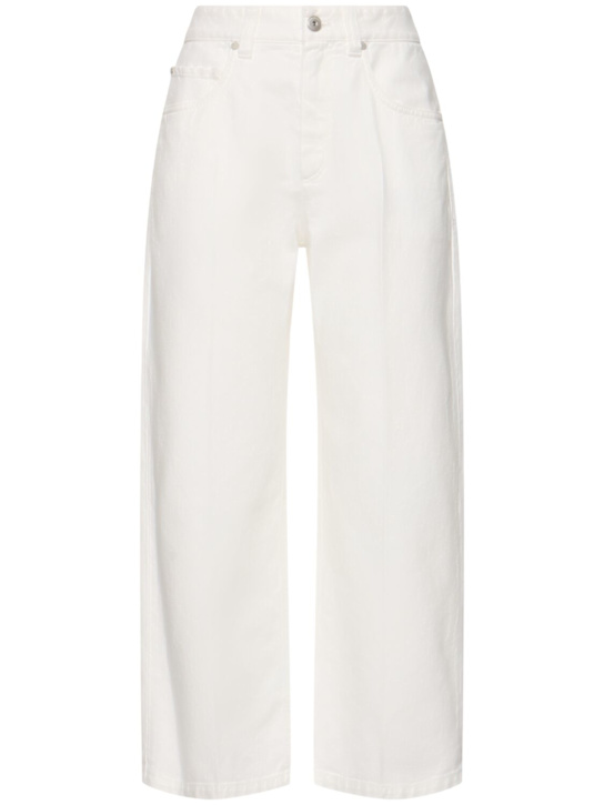 Brunello Cucinelli: Cotton flared pants - White - women_0 | Luisa Via Roma
