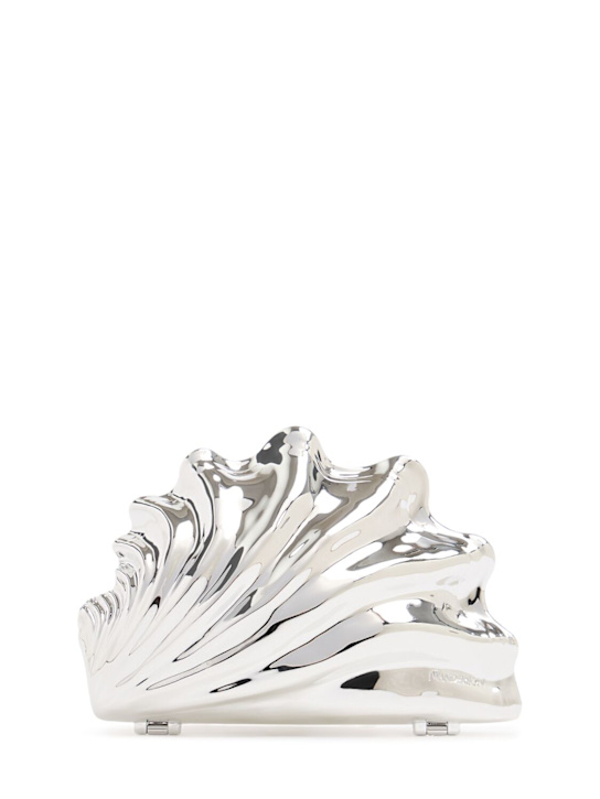 JW Anderson: Shell rigid clutch - Silver - women_0 | Luisa Via Roma