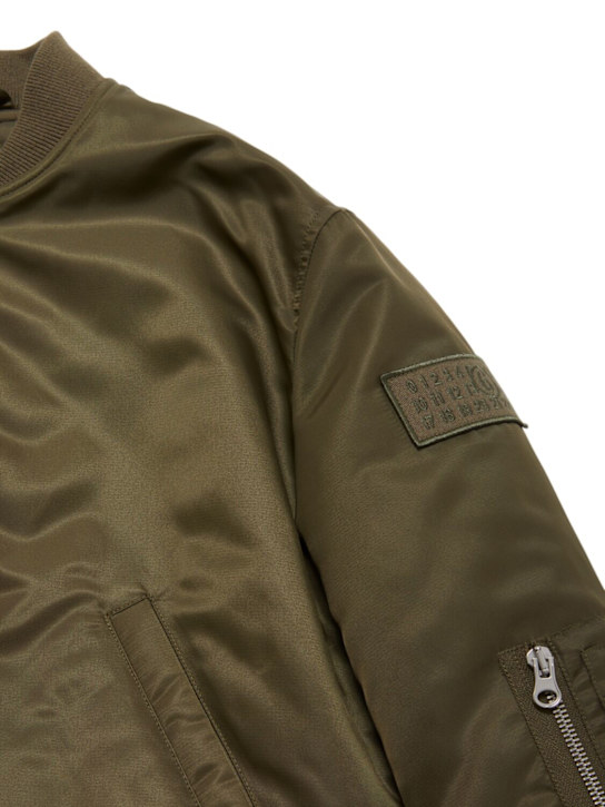 MM6 Maison Margiela: Nylon bomber jacket - ミリタリーグリーン - kids-boys_1 | Luisa Via Roma