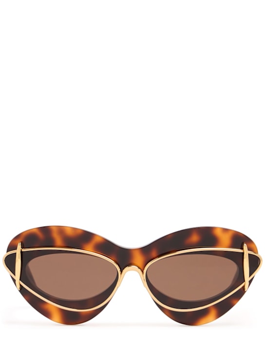 Loewe: Double Frame アセテートサングラス - ハバナ - women_0 | Luisa Via Roma