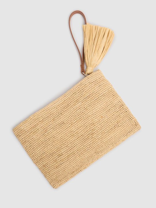 Dsquared2: Embroidered raffia pouch - Beige - women_4 | Luisa Via Roma