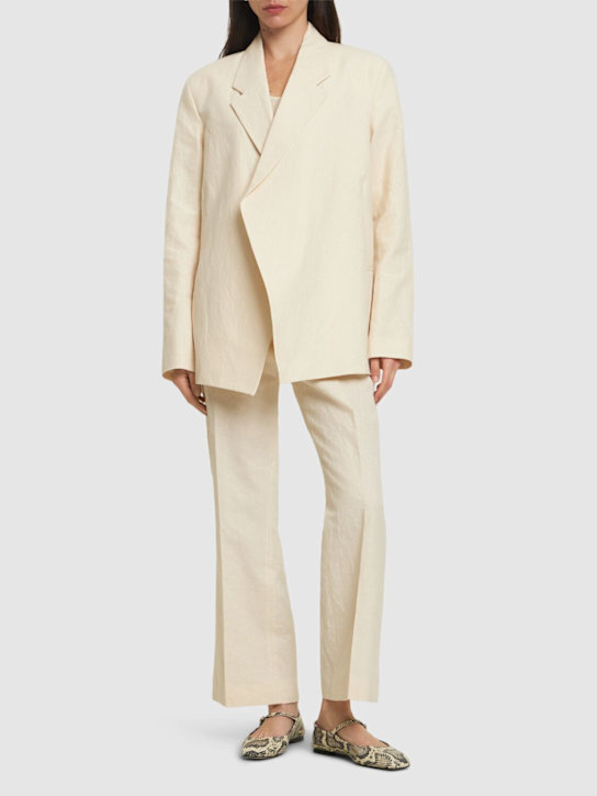 Bite Studios: Polus organic cotton & linen jacket - Ecru - women_1 | Luisa Via Roma