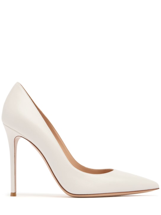 Gianvito Rossi: 105mm Gianvito leather pumps - White - women_0 | Luisa Via Roma