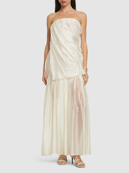 The Garment: Gilian draped viscose blend gown - Cream - women_1 | Luisa Via Roma