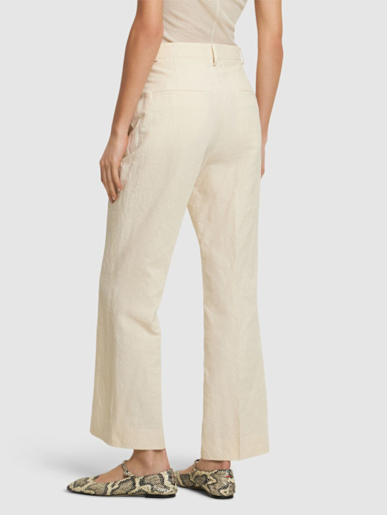 Bite Studios: Credo cotton & linen cropped pants - Ecru - women_2 | Luisa Via Roma