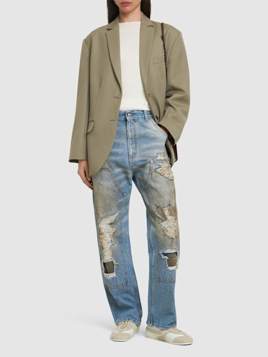 MM6 Maison Margiela: Jeans boyfriend vita media - Blu - women_1 | Luisa Via Roma