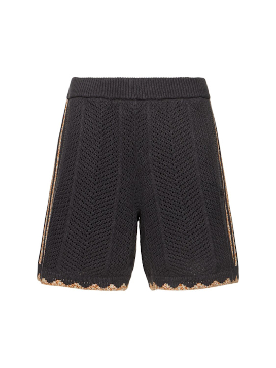 adidas Originals: Clot cotton blend knit shorts - women_0 | Luisa Via Roma