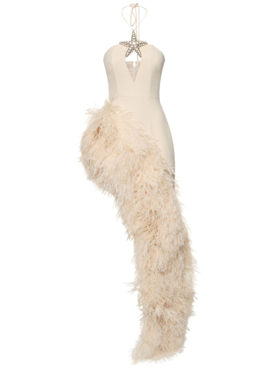 David Koma: Vestito Starfish in cady - Ecru - women_0 | Luisa Via Roma