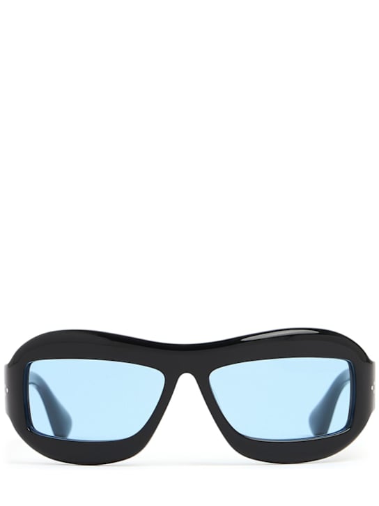Port Tanger: Zarin acetate sunglasses w/rif blue lens - Black/Blue - men_0 | Luisa Via Roma